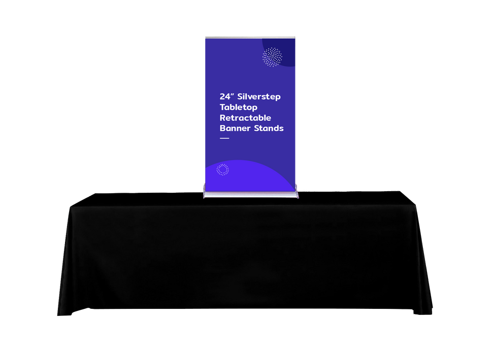 24” Silverstep Tabletop Retractable Banner Stands