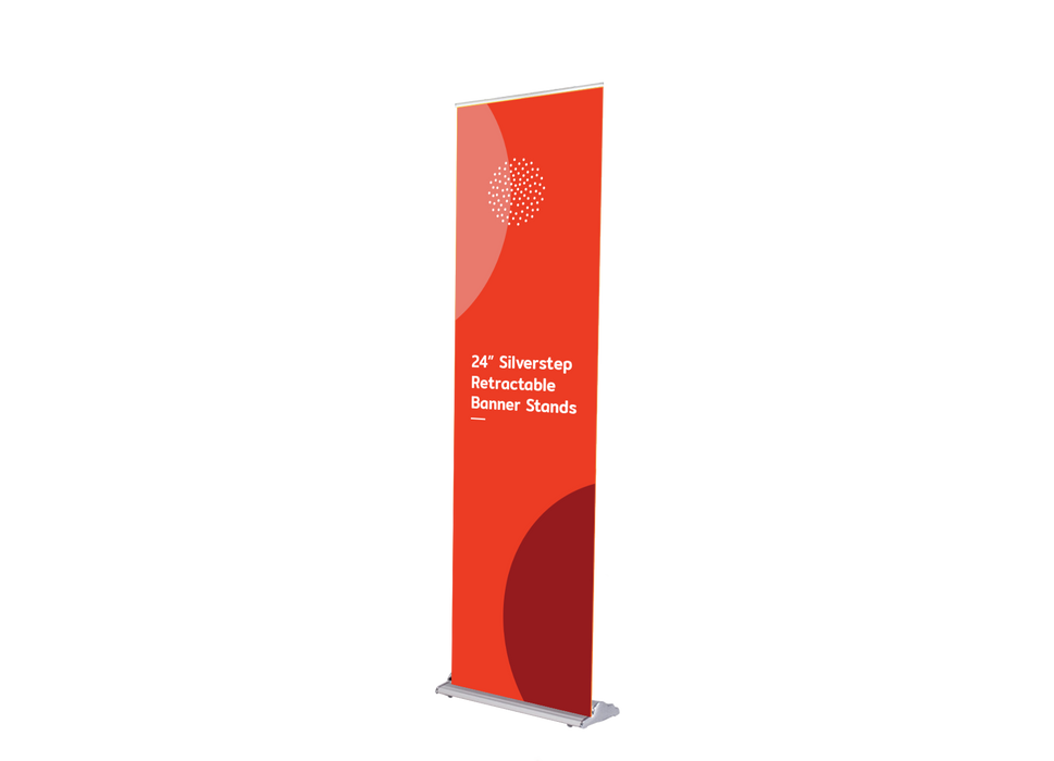 24” Silverstep Retractable Banner Stands