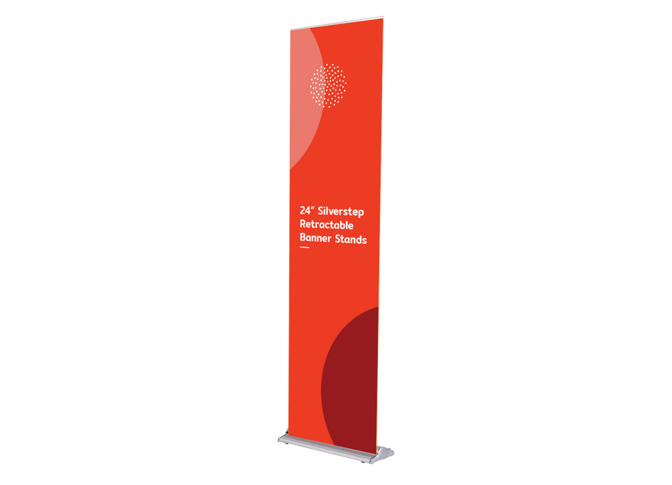 24” Silverstep Retractable Banner Stands