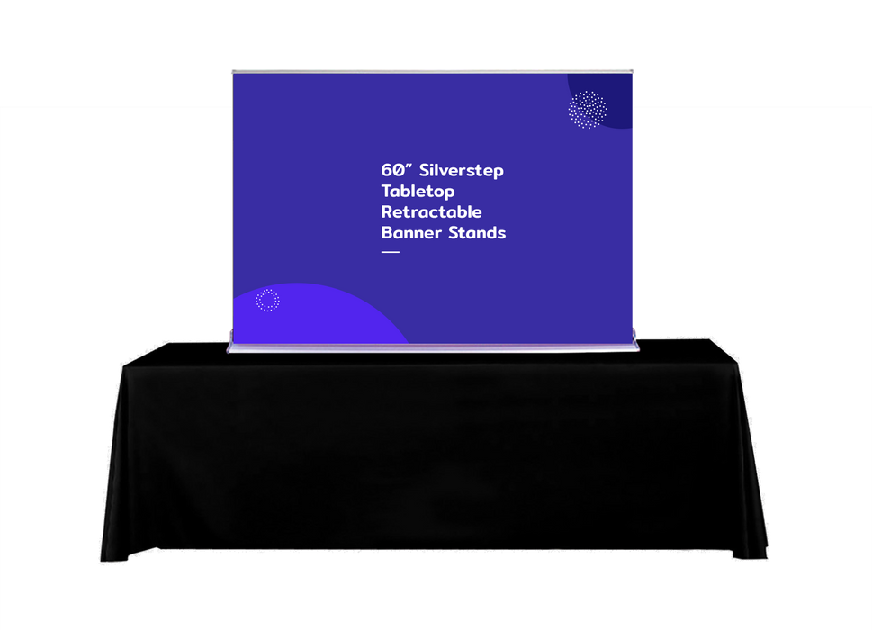 60” Silverstep Tabletop Retractable Banner Stands