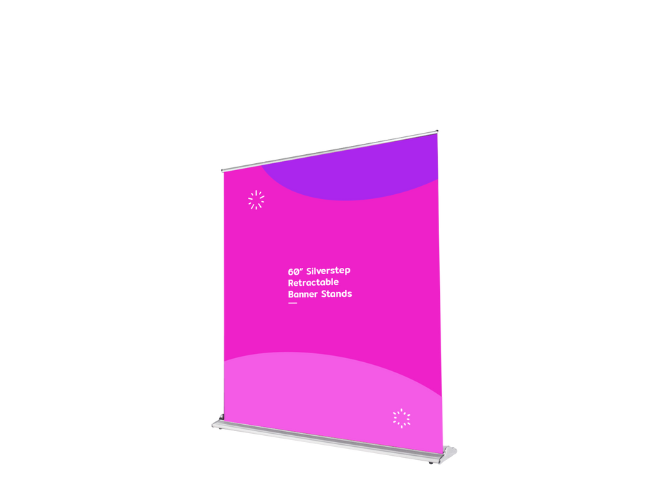 60” Silverstep Retractable Banner Stands