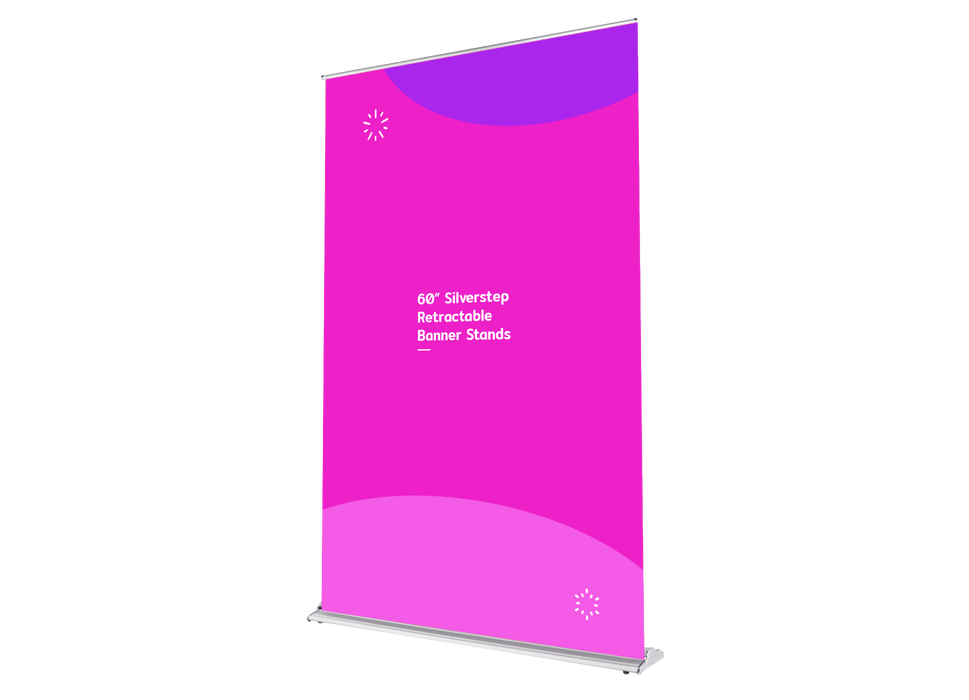 60” Silverstep Retractable Banner Stands