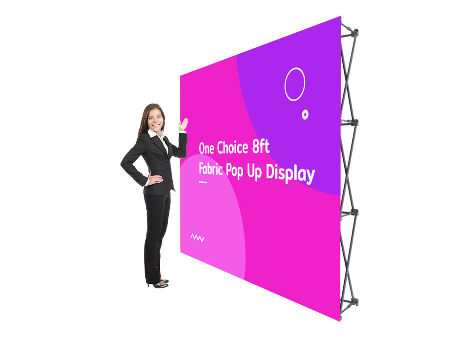 One Choice® 8ft Fabric Pop Up Display